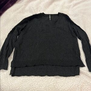 Black Glittery Long Sleeve Top